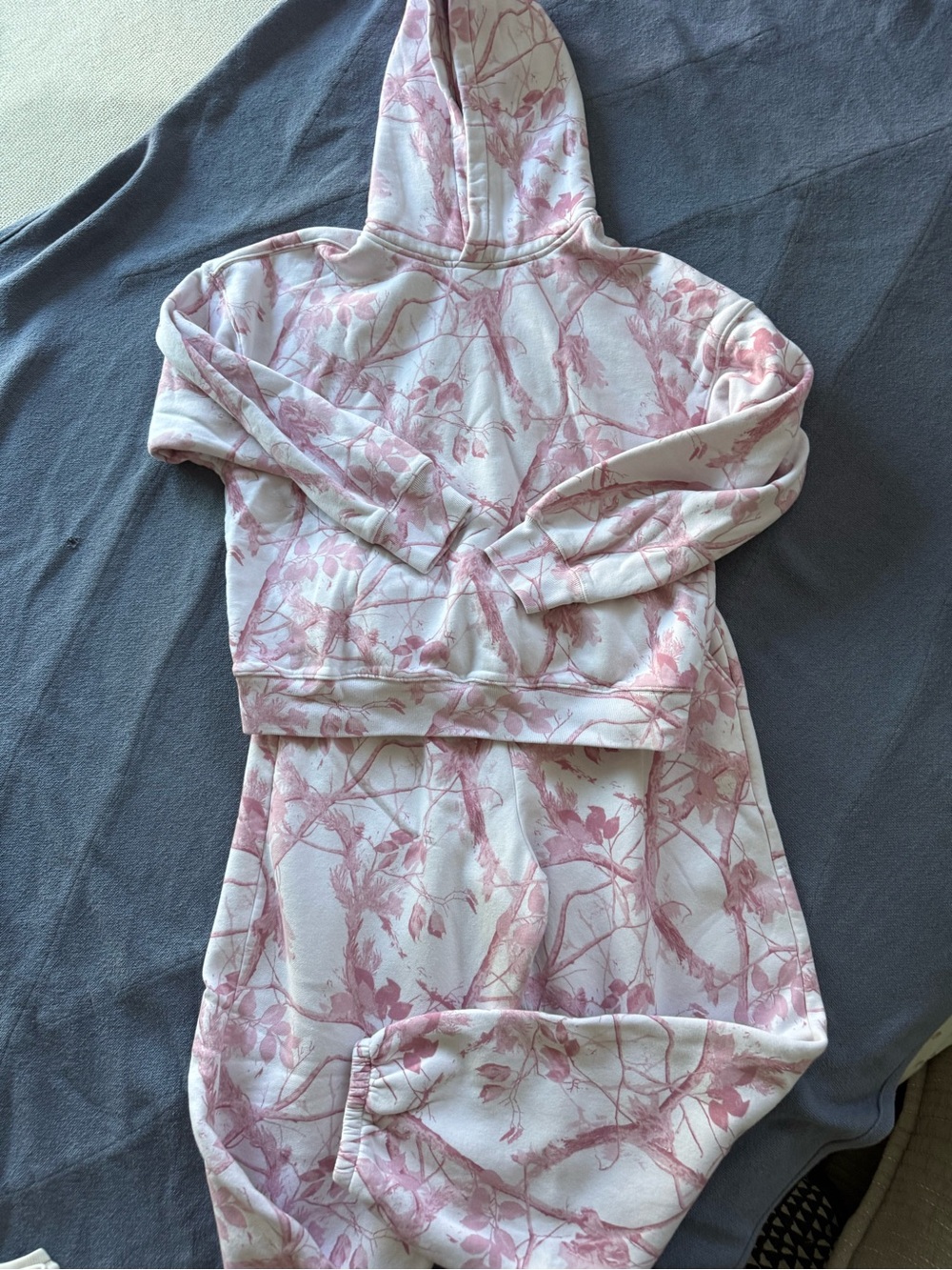 Abercrombie & Fitch Pink Floral Camo Hoodie Jogger Set M